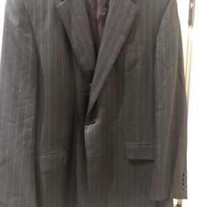 Hickey Freeman suit, gray pinstripes, 120s by Loro Piana.